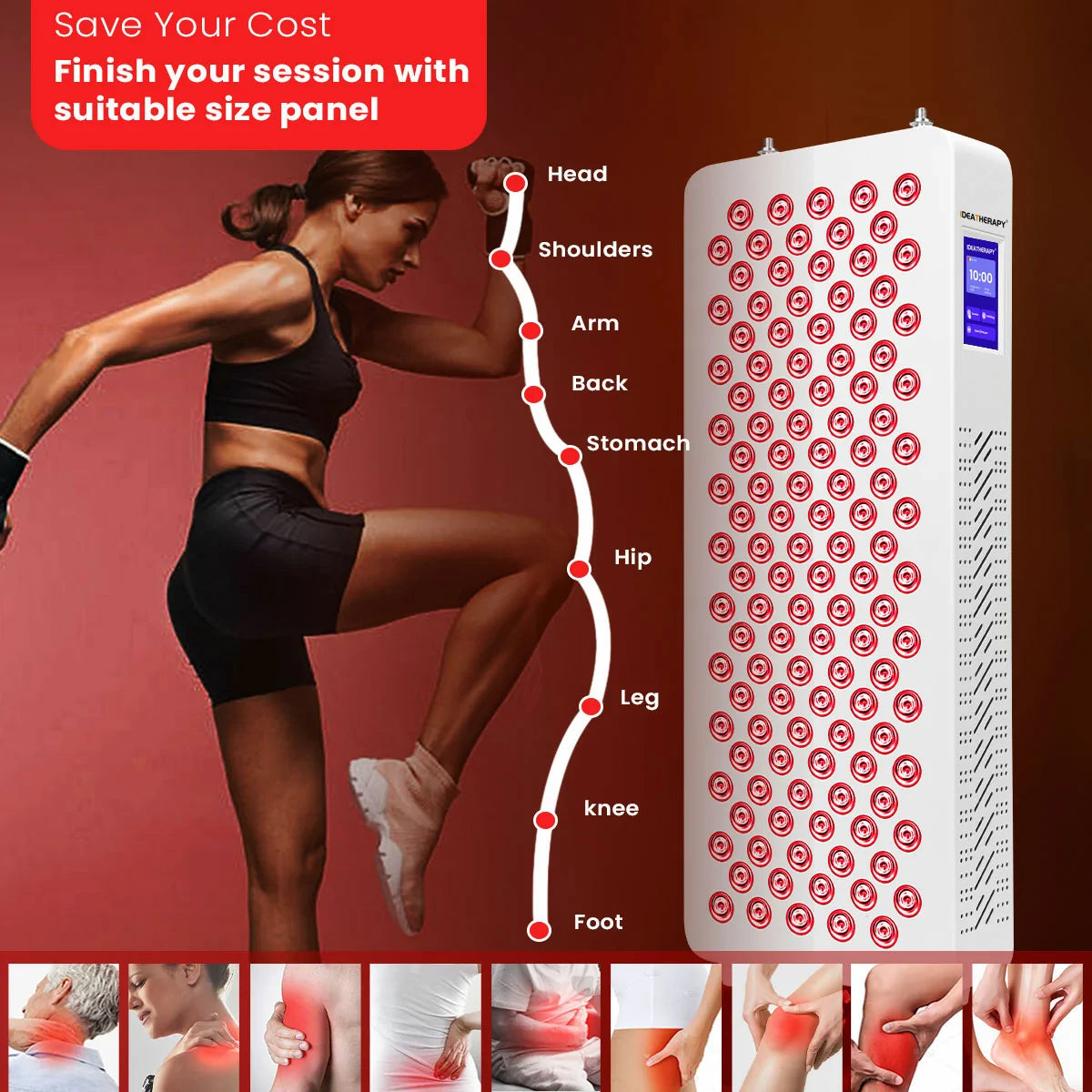 VersoLight Facet compact desktop red light therapy panel, front view